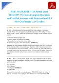 HESI MATERNITY OB Actual Exam 2026&sol;2027 3 Versions Complete Questions and Verified Answers with Pictures Graded A Pass Guaranteed - A&plus; Graded