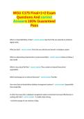 WGU C175 Final WGU C175 Final&plus;1&plus;2 Exam Questions And correct Answers 100- Guaranteed Pass