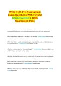 WGU C175 Pre Exam Questions And Answers 100&percnt; Guaranteed pass