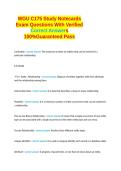 WGU C175 Study Notecards Exam Questions With Verified Correct Answers