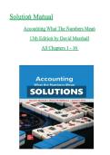 Solution Manual for Accounting&colon; What the Numbers Mean 13th Edition by David Marshall &ndash; Complete Instructor Solutions for All Chapters 1&ndash;16
