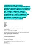 Nursing Knowledge and Clinical Competencies&colon; Cognitive and Neurocognitive Disorders&comma; Substance Use and Mental Health&comma; Maternal-Fetal and Pediatric Care&comma; Endocrine and Metabolic Regulation&comma; Labor and Delivery&comma; Pharmacology&comma; Patient Safety&comma; Ethical Practice