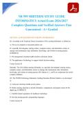NR 599 MIDTERM STUDY GUIDE INFORMATICS Actual Exam 2026&sol;2027 Complete Questions and Verified Answers Pass Guaranteed - A&plus; Graded