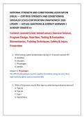 NATIONAL STRENGTH AND CONDITIONING ASSOCIATION  &lpar;NSCA&rpar; &mdash; CERTIFIED STRENGTH AND CONDITIONING  SPECIALIST &lpar;CSCS&rpar; CERTIFICATION EXAM NEWEST 2026  UPDATE &mdash; ACTUAL QUESTIONS & CORRECT ANSWERS &vert;  ALREADY GRADED A&plus;