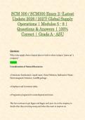 SCM 300 &sol; SCM300 Exam 2&colon; &lpar;Latest Update 2026 &sol; 2027&rpar; Global Supply Operations &vert; Modules 5 - 8 &vert; Questions & Answers &vert; 100&percnt; Correct &vert; Grade A - ASU