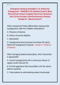 Emergency Nursing Orientation 3&period;0&colon; Endocrine  Emergencies - ENAENO-C35 &vert;&vert;Verified Exam&excl;&excl;&vert;&vert; Most  Recent Exam Actual Complete Real Exam Questions  And Correct Answers &lpar;Verified Answers&rpar; Already  Graded A&plus; &vert; Newest Exam&excl;&excl;&excl; 