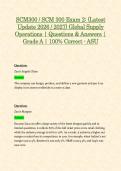 SCM300 &sol; SCM 300 Exam 1 & Exam 2 &lpar;Latest 2026 &sol; 2027 Updates STUDY BUNDLE PACKAGE WITH SOLUTIONS&rpar; Global Supply Operations &vert; Questions and Answers &vert; Grade A &vert; 100&percnt; Correct &lpar;Verified Answers&rpar; - ASU