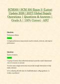 SCM300 &sol; SCM 300 Exam 2 & Exam 3 &lpar;Latest 2026 &sol; 2027 Updates STUDY BUNDLE PACKAGE WITH SOLUTIONS&rpar; Global Supply Operations &vert; Questions and Answers &vert; Grade A &vert; 100&percnt; Correct &lpar;Verified Answers&rpar; - ASU