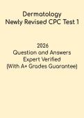 Dermatology Newly Revised CPC Test 1 PDF &vert; Certification Practice & Study Guide 2026