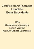 Certified Hand Therapist Complete Exam Study Guide PDF &vert; Practice Questions & Certification Prep 2026