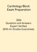 Cardiology Block 2026 Exam Prep PDF &vert; Practice Questions & Study Guide