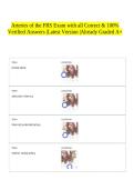 Arteries of the FRS Exam with all Correct & 100&percnt; Verified Answers &vert;Latest Version &vert;Already Graded A&plus;
