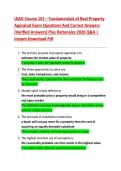 IAAO Course 101 &ndash; Fundamentals of Real Property  Appraisal Exam Questions And Correct Answers  &lpar;Verified Answers&rpar; Plus Rationales 2026 Q&A &vert;  Instant Download Pdf 