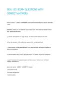 BIOL 1001 EXAM QUESTIONS WITH CORRECT ANSWERS