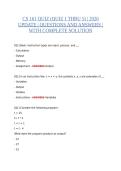 CS 161 QUIZZES 1-5 COMPLETE QUESTIONS AND ANSWERS &vert; 2026 UPDATED FULL SOLUTIONS