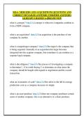 M&A- MERGERS AND ACQUISITIONS QUESTIONS AND  CORRECT DETAILED ANSWERS &lpar;VERIFIED ANSWERS&rpar;  &vert;ALREADY GRADED A&plus;&vert;&vert;BRAND NEW