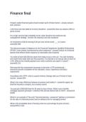 Finance final&period;  Questions and Answers