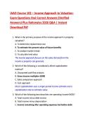 IAAO Course 102 &ndash; Income Approach to Valuation&colon;  Exam Questions And Correct Answers &lpar;Verified  Answers&rpar; Plus Rationales 2026 Q&A &vert; Instant  Download Pdf