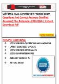 California ACLS Certification Practice Exam  Questions And Correct Answers &lpar;Verified  Answers&rpar; Plus Rationales 2026 Q&A &vert; Instant  Download Pdf