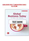 Global Business Today 4th Canadian Edition &ndash; Hill &ndash; Test Bank