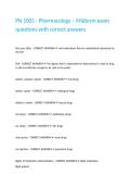 PN 1005 - Pharmacology &ndash; Midterm exam questions with correct answers