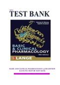Test Bank for Basic and Clinical Pharmacology&comma; 15th Edition by Bertram G&period; Katzung&comma; Verified Chapters 1 - 66&comma; Complete Newest Version 2025&period; Exam questions and verified answers&comma; graded A&plus;