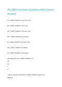 PN 1005 Final Exam Questions With Correct Answers&period;