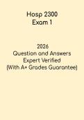 HOSP 2300 Exam 1 PDF &vert; Hospitality Management Practice & Study Guide 2026