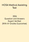 HOSA Medical Assisting Test PDF &vert; Practice Questions & Study Guide 2026