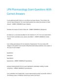 LPN Pharmacology Exam Questions With Correct Answers 