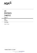 AQA AS Level Physics Paper 2 &ndash; 2020 Mark Scheme &vert; Official Examiner PDF
