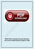 NR546 Week 5 &ndash; 2026 &ndash; Carefully Structured Questions with Correct Verified Solutions &lpar;Graded A&plus;&rpar; 100&percnt; Guarantee Success
