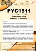 PYC1511 Assignment 1 &lpar;COMPLETE ANSWERS&rpar; Semester 1 2026 - DUE 23 March 2026