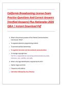California Broadcasting License Exam  Practice Questions And Correct Answers  &lpar;Verified Answers&rpar; Plus Rationales 2026  Q&A &vert; Instant Download Pdf 