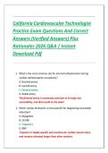 California Cardiovascular Technologist  Practice Exam Questions And Correct  Answers &lpar;Verified Answers&rpar; Plus  Rationales 2026 Q&A &vert; Instant  Download Pdf 