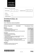 AS Level Physics Unit 2 &ndash; June 2019 Question Paper &vert; Actual Exam PDF &vert; AQA
