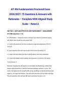 ATI RN Fundamentals Proctored Exam 2026&sol;2027&colon; 75 Questions & Answers with Rationales &ndash; Complete NGN-Aligned Study Guide &ndash; Rated A