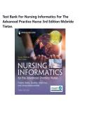 Test Bank for Nursing Informatics for the Advanced Practice Nurse 3rd Edition McBride Tietze&comma; Latest 2026