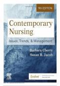 Test bank for Contemporary Nursing&colon; Issues&comma; Trends&comma; & Management 9th Edition with questions and answers graded A&plus;