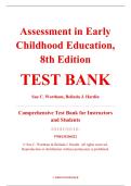 Test Bank &ndash; Assessment in Early Childhood Education&comma; 8th Edition &ndash; Sue C&period; Wortham & Belinda J&period; Hardin &ndash; ISBN 9780135206522 &lpar;Chapters 1&ndash;11 Covered&rpar;