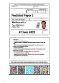 Edexcel Maths With Dan &ndash; GCSE Maths Predicted Paper 2 June 2025 &vert; Higher Tier PDF