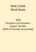 NHA CCMA Mock Exam 2026 PDF &vert; Certified Clinical Medical Assistant Practice & Prep