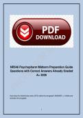 NR546 Psychopharm Midterm Preparation Guide &ndash; 2026 &ndash; Questions with Correct Answers &lpar;Graded A&plus;&rpar; 100&percnt; guarantee pass 