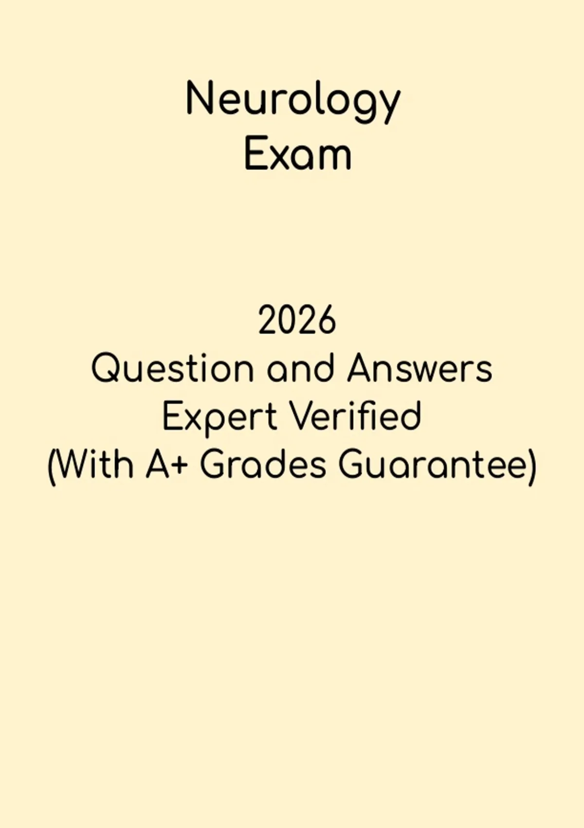 Questions Neurology Neurology 2026 Exam PDF | Study Guide & Practice Questions - Neurology ...