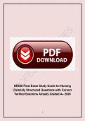 NR546 Final Exam Study Guide for Nursing &ndash; 2026 &ndash; Carefully Structured Questions with Correct Verified Solutions &lpar;Graded A&plus;&rpar; 100&percnt; guarantee pass