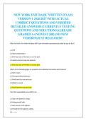 NEW YORK EMT BASIC WRITTEN EXAM  VERSION 1 2026&sol;2027 WITH ACTUAL  CORRECT QUESTIONS AND VERIFIED  DETAILED ANSWERS &vert;CURRENTLY TESTING  QUESTIONS AND SOLUTIONS&vert;ALREADY  GRADED A&plus;&vert;NEWEST &vert;BRAND NEW  VERSION&vert;JUST RELEASED&excl;&excl; 
