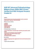 NUR 631 Pathophysiology Detailed  Final Exam with Correct Verified And  Well Analyzed Answers Graded A&plus;