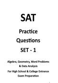 SAT Practice Questions Set 1 by SAT Exam Prep &vert; Latest 400 Algebra&comma; Geometry&comma; Word Problems & Data Analysis Questions with Verified Answers &vert; Complete Math & Grammar Review