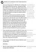 AWS MLS-C01 Sample Questions &sol; 2026 Practice Exam &sol; ML Specialty Study Guide &sol; Score 100&percnt;