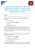 FLORIDA CIVIC LITERACY FLCE TEST FINAL EXAM Actual Exam 2026&sol;2027 2 Versions Complete Questions and Verified Answers Already Graded A&plus; Pass Guaranteed - A&plus; Graded